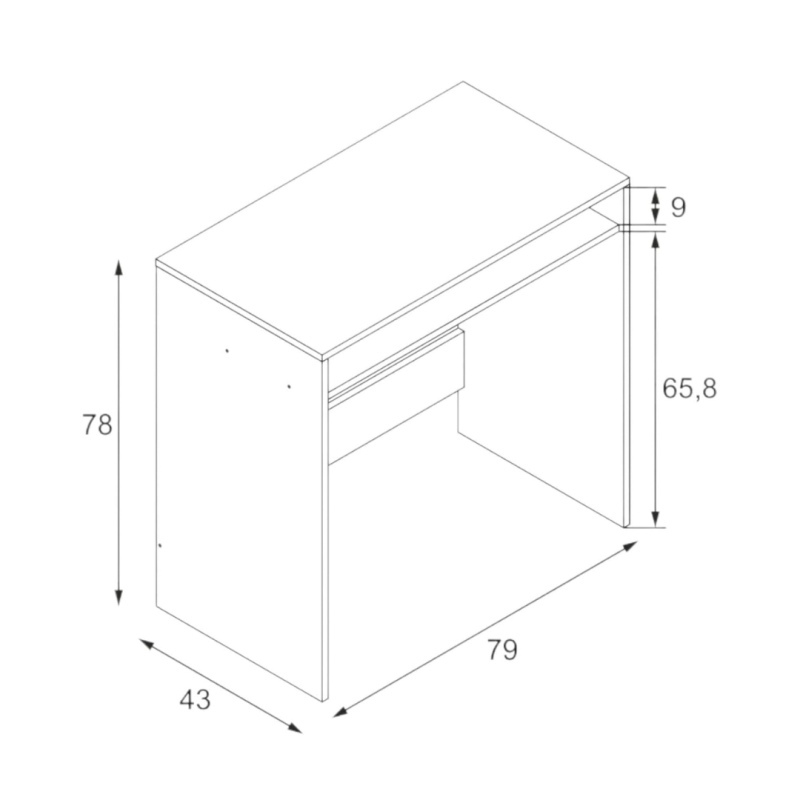 Mesa de Escritorio 79 cm Blanco Alpes