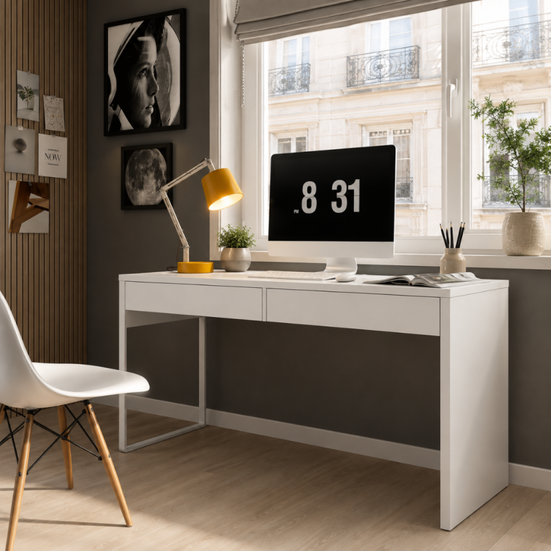 Escritorio Touch 138 cm Blanco Artik Reversible