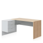 Escritorio Office 145 cm Rincón Roble y Blanco Artik