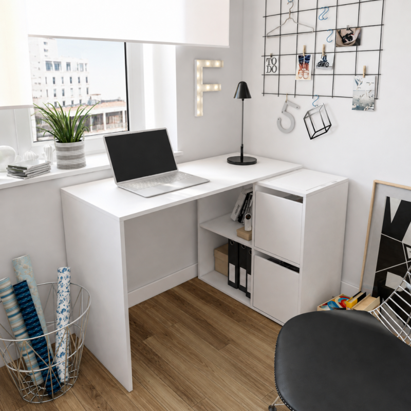 Escritorio Adapta 120 cm Blanco Artik Angular
