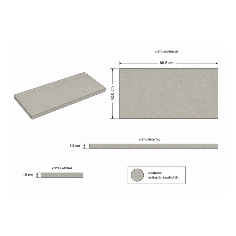 Set de 3 Estantes 86,5 cm para Armario