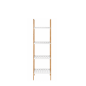 Estantería Escalera 35 cm Bambú Blanco y Natural