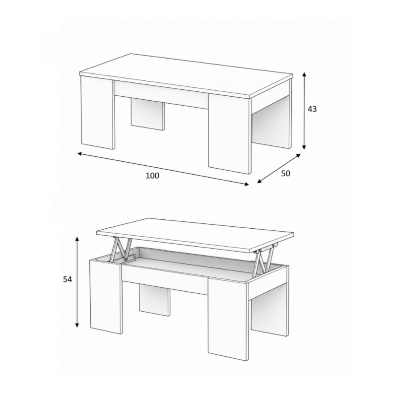 Pack Muebles Salón Ethna 4 Piezas Blanco