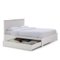 Cama Gabi 135/140x190 cm Blanco y Cera con Cajón