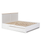 Cama Gabi 135/140x190 cm Blanco y Cera con Cajón