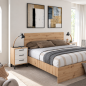 Cabecero Velvet con Mesitas 160 cm Roble y Blanco Artik