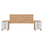 Cabecero Velvet con Mesitas 160 cm Roble y Blanco Artik