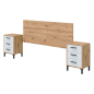 Cabecero Velvet con Mesitas 160 cm Roble y Blanco Artik