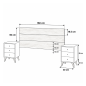 Cabecero Sweet con Mesitas 160 cm Blanco Artik y Velho