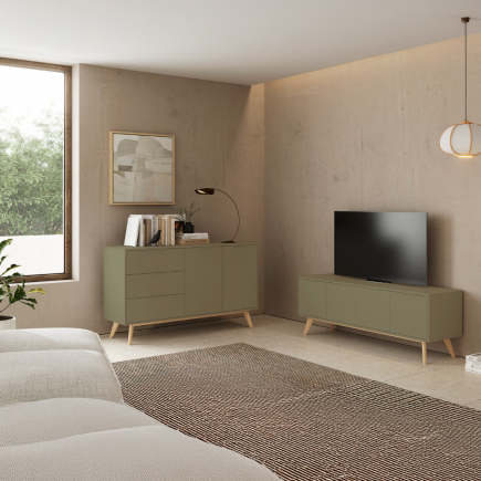 Pack Muebles Salón Campus 2 Piezas Verde