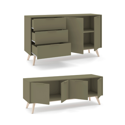 Pack Muebles Salón Campus 2 Piezas Verde