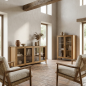 Aparador Alessandra 186 cm Roble Puertas Cristal