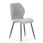 Silla Milu Gris Hielo Tapizada Patas Metal