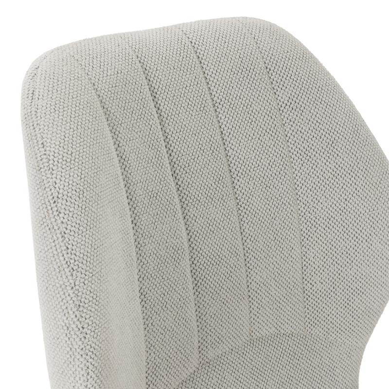Silla Milu Gris Hielo Tapizada Patas Metal
