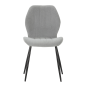 Silla Milu Gris Hielo Tapizada Patas Metal