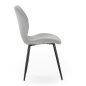 Silla Milu Gris Hielo Tapizada Patas Metal