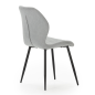 Silla Milu Gris Hielo Tapizada Patas Metal
