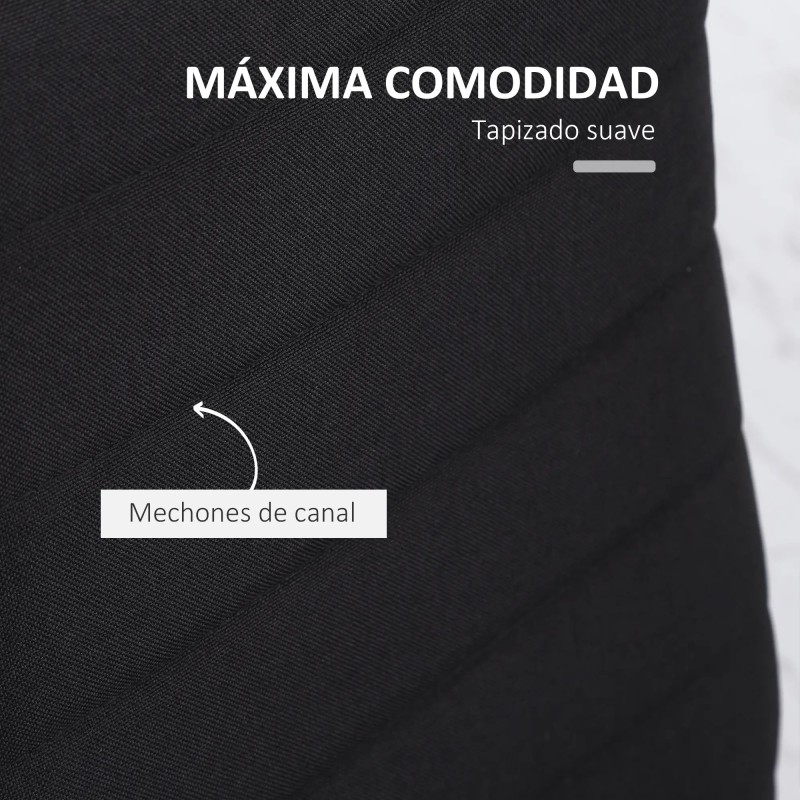 Pack 4 Sillas de Cocina Negras 41 cm Tapizadas
