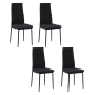 Pack 4 Sillas de Cocina Negras 41 cm Tapizadas