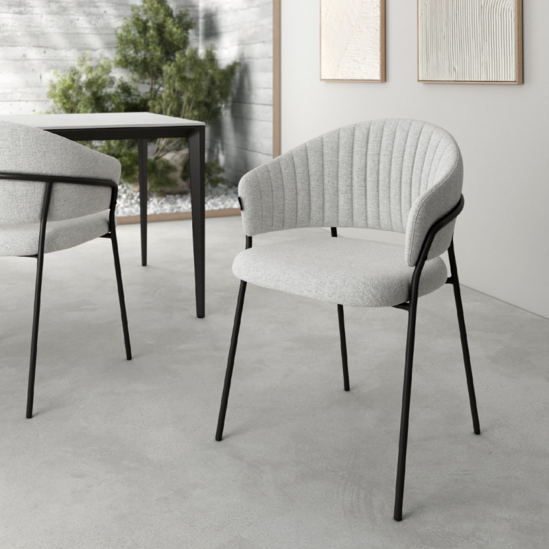 Set de 2 Sillas Kyoto Tapizadas Respaldo Curvado