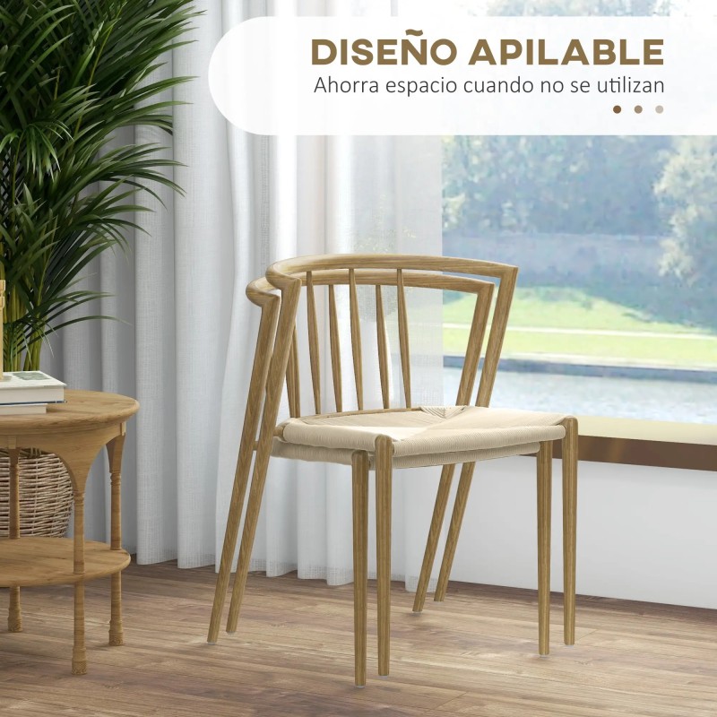 Pack 2 Sillas Wynn Roble y Crema Midcentury