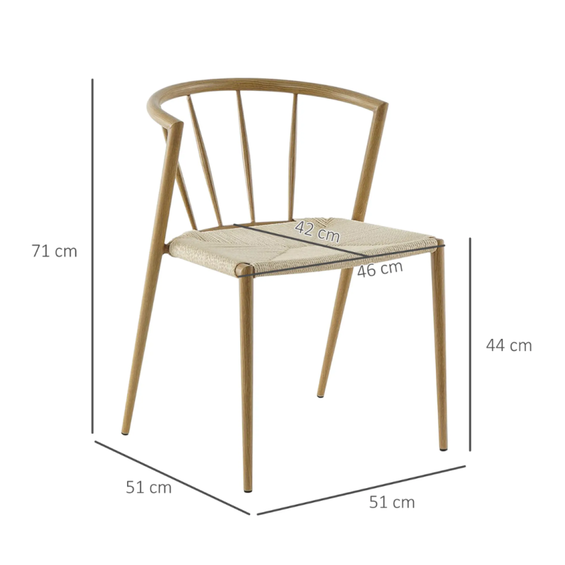 Pack 2 Sillas Wynn Roble y Crema Midcentury
