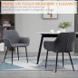Set 2 Sillas con Reposabrazos 59,5 cm Gris o Beige