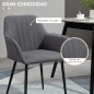 Set 2 Sillas con Reposabrazos 59,5 cm Gris o Beige