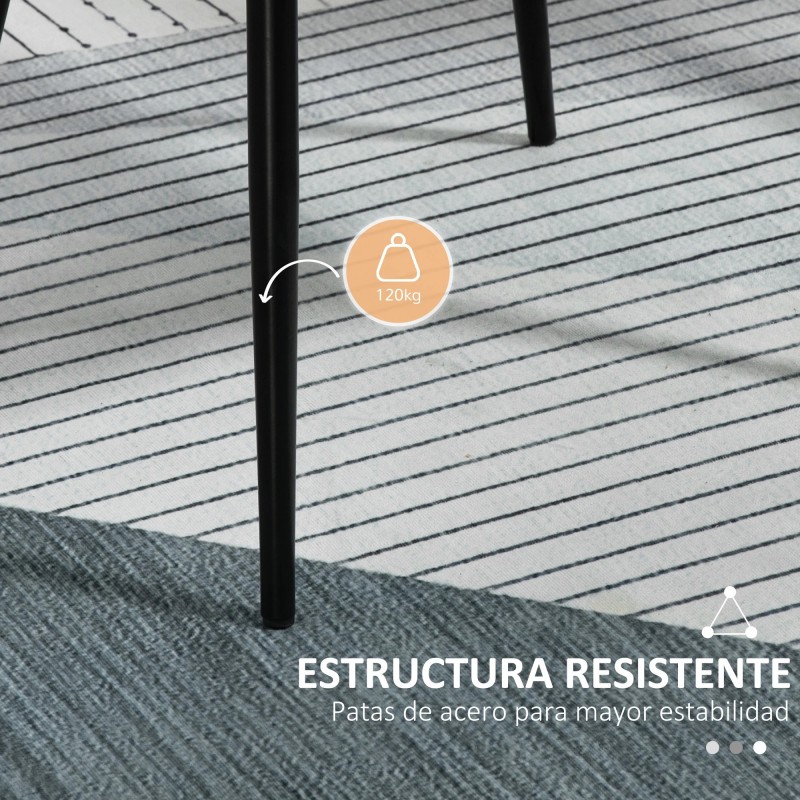 Set 2 Sillas con Reposabrazos 59,5 cm Gris o Beige