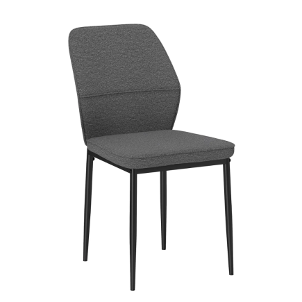 Set 2 Sillas Terciopelo Gris Respaldo Curvo 45 cm