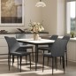 Set 2 Sillas Terciopelo Gris Respaldo Curvo 45 cm