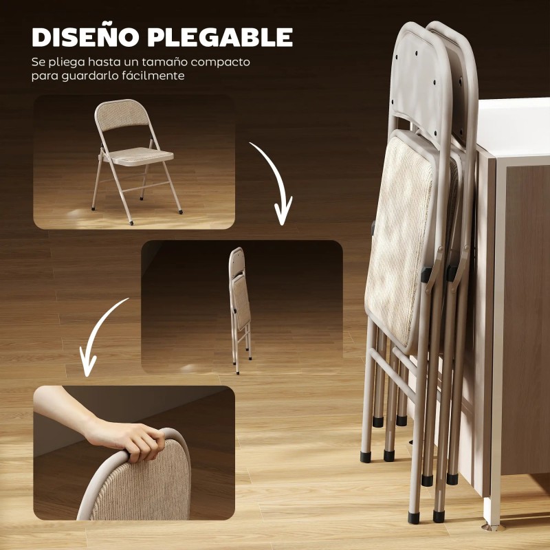 Set 2 Sillas Plegables Tapizadas 45 cm