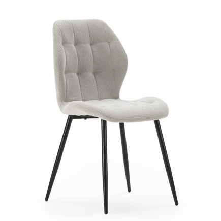 Silla Nalu Gris Claro Tapizada Capitoné