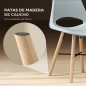 Set 2 Sillas de Plástico Gris Patas Madera 47 cm