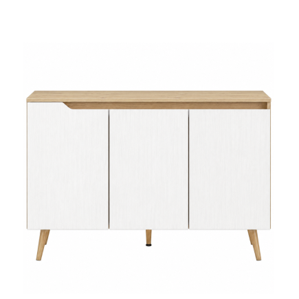 Aparador 107 cm Roble y Blanco 3 Puertas
