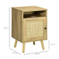 Mesita de Noche Cannage 39 cm Madera Natural