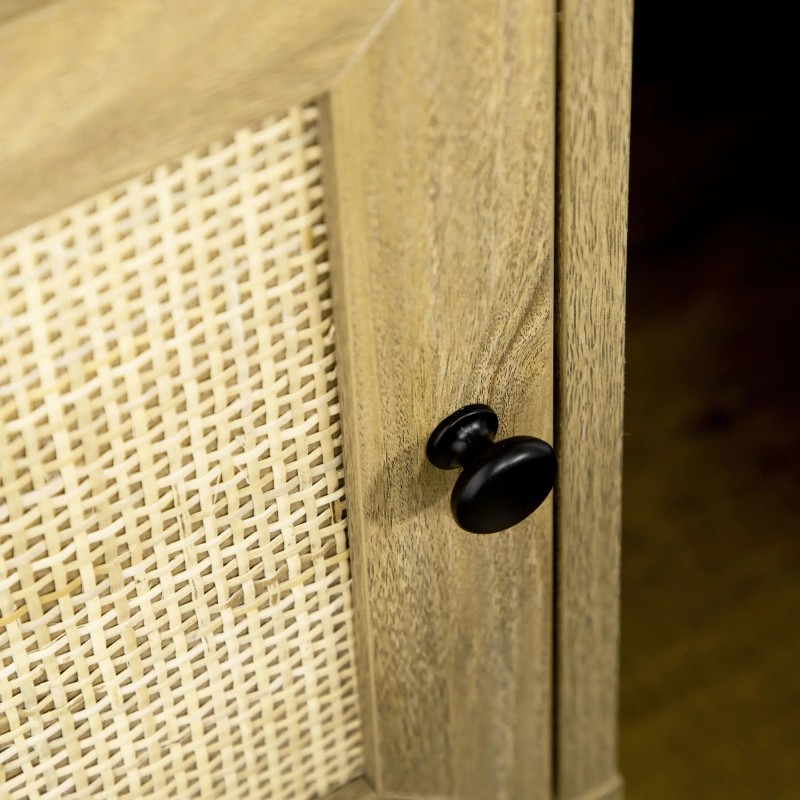 Mesita de Noche Cannage 39 cm Madera Natural