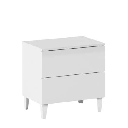 Mesita de Noche Loft 50 cm Blanca con Patas