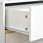 Mesita de Noche 50 cm Blanca con Patas de Madera