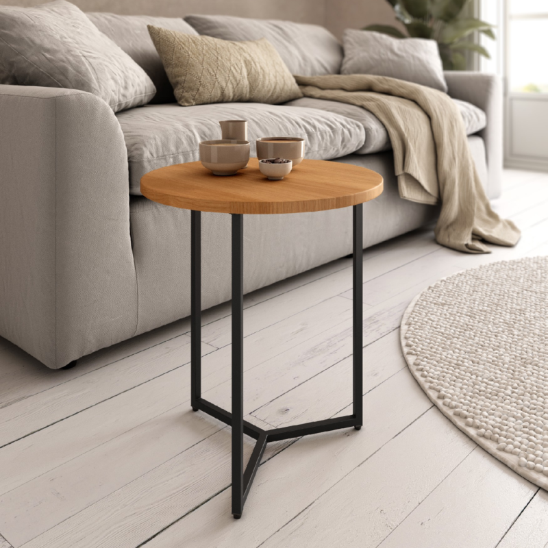Mesa Auxiliar Austral 45 cm Roble y Negro