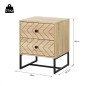 Mesita de Noche 48 cm Madera y Negro Geométrica
