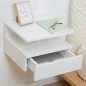 Set 2 Mesitas de Noche Colgantes 35 cm Blanco Brillo