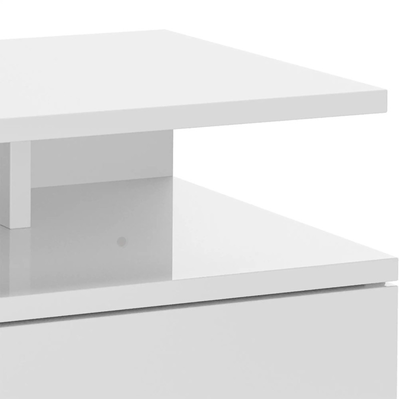 Set 2 Mesitas de Noche Colgantes 35 cm Blanco Brillo