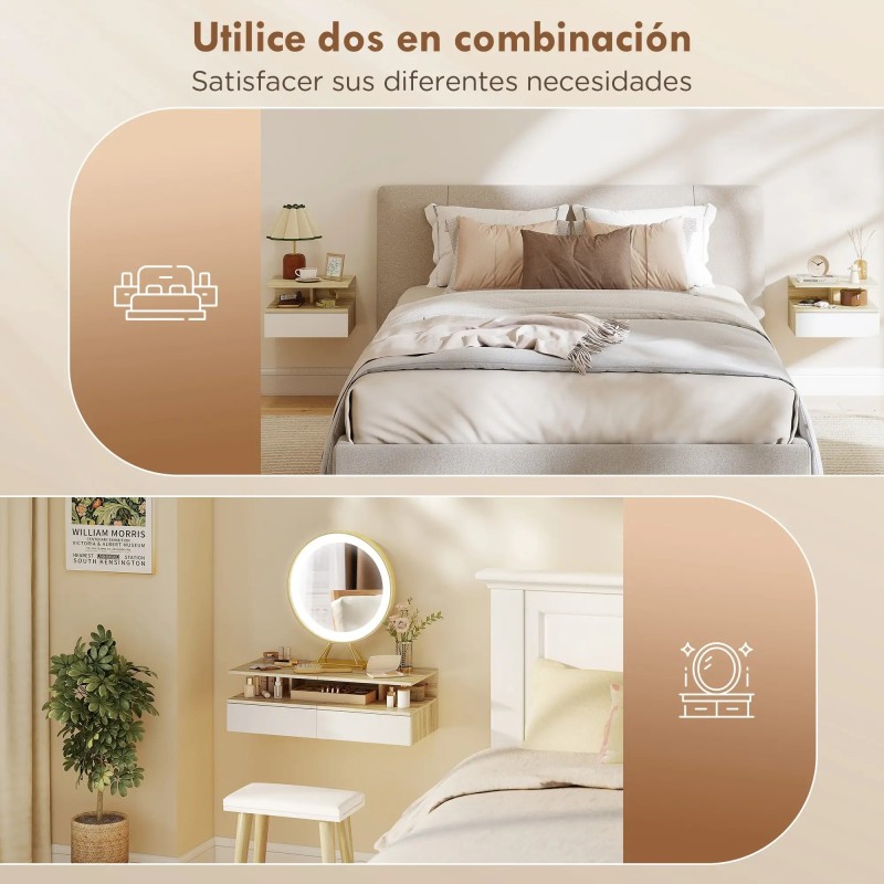 Set de 2 Mesitas de Noche Flotantes 35 cm