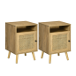 Set 2 Mesitas de Noche Cannage 39 cm Natural