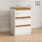 Set 2 Mesitas de Noche Estrechas 40 cm Blanco