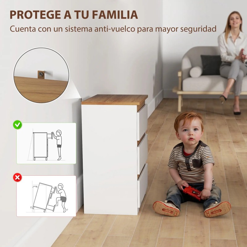 Set 2 Mesitas de Noche Estrechas 40 cm Blanco