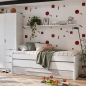 Cama Nido Elliot con Cajón y Estante | Blanco 90x190