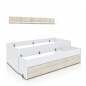 Cama Nido Elliot con Cajón y Estante | Blanco 90x190