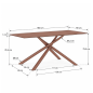 Mesa de Comedor Lexa 180x90 cm Cristal Terracota